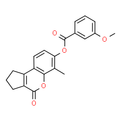 (6-methyl-4-oxo-2,3-dihydro-1H-cyclopenta[c]chromen-7-yl) 3-methoxybenzoate结构式