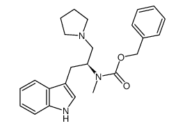 (S)-1-吡咯烷-2-(1H-吲哚-3yl-甲基)-2-(n-cbz-n-甲基)氨基乙烷结构式