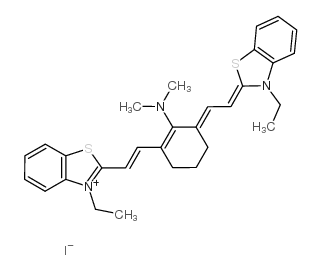 [2,6-bis[2-(3-ethyl-1,3-benzothiazol-2-ylidene)ethylidene]cyclohexylidene]-dimethylazanium,iodide结构式