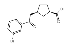 cis-3-[2-(3-bromophenyl)-2-oxoethyl]cyclopentane-1-carboxylic acid结构式