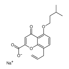 sodium,5-(3-methylbutoxy)-4-oxo-8-prop-2-enylchromene-2-carboxylate结构式