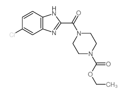 ethyl 4-(5-chloro3H-benzoimidazole-2-carbonyl)piperazine-1-carboxylate结构式