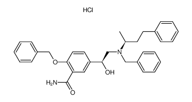 5-[(S)-1-hydroxy-2-[[(S)-1-methyl-3-phenylpropyl](phenylmethyl)amino]ethyl]-2-(phenylmethoxy)benzamide hydrochloride salt Structure