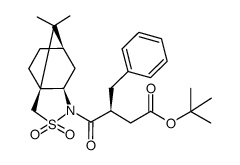 1,1-dimethylethyl (3S)-4-[(3aS,6R,7aS)-8,8-dimethyl-2,2-dioxidotetrahydro-3a,6-methano-2,1-benzisothiazol-1(4H)-yl]-4-oxo-3-(phenylmethyl)butanoate结构式