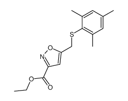 5-(2,4,6-Trimethyl-phenylsulfanylmethyl)-isoxazole-3-carboxylic acid ethyl ester Structure