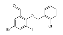 Benzaldehyde, 5-bromo-2-[(2-chlorophenyl)methoxy]-3-iodo structure