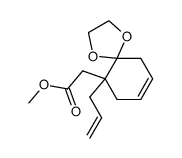 (6-Allyl-1,4-dioxa-spiro[4.5]dec-8-en-6-yl)-acetic acid methyl ester结构式