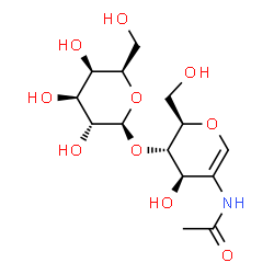 2-(acetylamino)-1,5-anhydro-2-deoxy-4-O-b-D-galactopyranosyl-D-arabino-Hex-1-enitol结构式