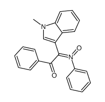 (E)-1-(1-methyl-1H-indol-3-yl)-2-oxo-N,2-diphenylethan-1-imine oxide结构式