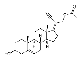 20-cyanopregna-5,17(20)-diene-3β,21-diol 21-acetate结构式