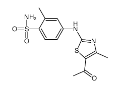 4-[(5-acetyl-4-methyl-1,3-thiazol-2-yl)amino]-2-methylbenzenesulfonamide结构式