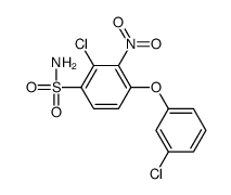 2-chloro-4-(3-chlorophenoxy)-3-nitrobenzenesulfonamide结构式