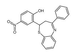 4-nitro-2-(4-phenyl-2,3-dihydro-1,5-benzothiazepin-2-yl)phenol结构式