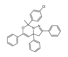 7-(4-Chloro-phenyl)-7-methyl-2,3a,5-triphenyl-3,3a-dihydro-pyrazolo[1,5-c][1,3]oxazine结构式