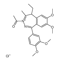 3-Acetyl-1-(3,4-dimethoxyphenyl)-5-ethyl-7,8-dimethoxy-4-methyl-5H-2,3-benzodiazepin-3-ium-chlorid结构式
