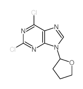 9H-Purine,2,6-dichloro-9-(tetrahydro-2-furanyl)- structure