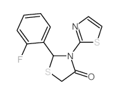 2-(2-fluorophenyl)-3-(1,3-thiazol-2-yl)thiazolidin-4-one Structure