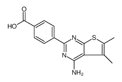 Benzoic acid, 4-(4-amino-5,6-dimethylthieno[2,3-d]pyrimidin-2-yl) Structure