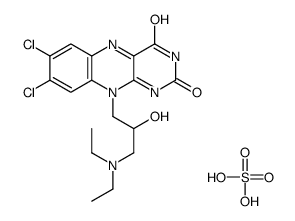 [3-(7,8-dichloro-2,4-dioxobenzo[g]pteridin-10-yl)-2-hydroxypropyl]-diethylazanium,hydrogen sulfate结构式
