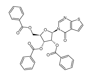 (2R,3R,4R,5R)-2-((benzoyloxy)methyl)-5-(4-oxothieno[2,3-d]pyrimidin-3(4H)-yl)tetrahydrofuran-3,4-diyl dibenzoate结构式