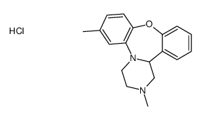 1,3,4,14b-tetrahydro-2,7-dimethyl-2H-dibenzo[b,f]pyrazino[1,2-d][1,4]oxazepine monohydrochloride结构式