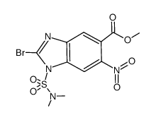 methyl 2-bromo-1-[(dimethylamino)sulfonyl]-6-nitro-1H-benzimidazole-5-carboxylate结构式