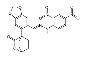 4-Hydroxy-1-<2-formyl-4,5-methylendioxy-phenyl>-cyclohexan-carbonsaeure-(1)-lacton-<2,4-dinitro-phenyl-hydrazon>结构式