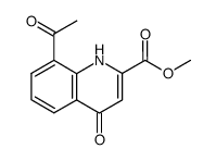 8-acetyl-4-oxo-1,4-dihydro-quinoline-2-carboxylic acid methyl ester结构式