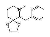 1,4-Dioxa-7-azaspiro(4,5)decane, 7-methyl-6-(phenylmethyl)- structure