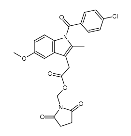 (2,5-dioxopyrrolidin-1-yl)methyl 2-(1-(4-chlorobenzoyl)-5-methoxy-2-methyl-1H-indol-3-yl)acetate结构式