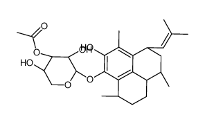 [(2S,3R,4S,5R)-2-[[(4R,6S,6aR,9S)-2-hydroxy-3,6,9-trimethyl-4-(2-methylprop-1-enyl)-5,6,6a,7,8,9-hexahydro-4H-phenalen-1-yl]oxy]-3,5-dihydroxyoxan-4-yl] acetate结构式