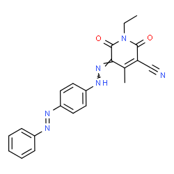 3-Cyano-1-ethyl-6-hydroxy-4-methyl-5-[4-(phenylazo)phenylazo]-2-pyridone结构式