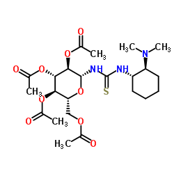 N-[(1S,2S)-2-(二甲基氨基)环己基]-N'-(2,3,4,6-四-O-乙酰基-Β-D-吡喃葡萄糖基)硫脲结构式