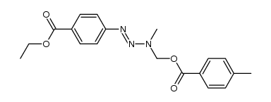 (3-(4-(ethoxycarbonyl)phenyl)-1-methyltriaz-2-en-1-yl)methyl 4-methylbenzoate结构式