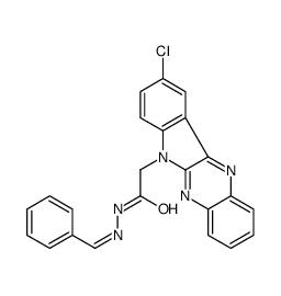 N-[(E)-benzylideneamino]-2-(9-chloroindolo[3,2-b]quinoxalin-6-yl)acetamide结构式