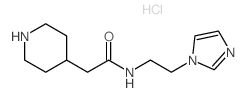 N-(2-Imidazol-1-yl-ethyl)-2-piperidin-4-yl-acetamide hydrochloride结构式