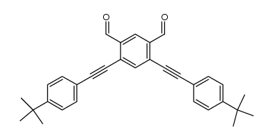 4,6-bis((4-tert-butylphenyl)ethynyl)isophthalaldehyde结构式