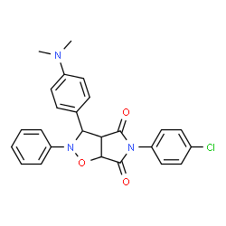 5-(4-chlorophenyl)-3-(4-(dimethylamino)phenyl)-2-phenyltetrahydro-4H-pyrrolo[3,4-d]isoxazole-4,6(5H)-dione结构式