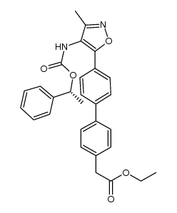 [4’-[3-Methyl-4-[[[((R)-1-Phenylethyl)Oxy]Carbonyl]Amino]Isoxazol-5-Yl]Biphenyl-4-Yl]Acetic Acid Ethyl Ester Structure