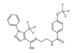 1-phenyl-N-[2-[[4-(trifluoromethoxy)benzoyl]amino]ethyl]-5-(trifluoromethyl)pyrazole-4-carboxamide结构式