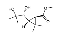 (1R,3R)-3-((R)-1,2-Dihydroxy-2-methyl-propyl)-2,2-dimethyl-cyclopropanecarboxylic acid methyl ester结构式