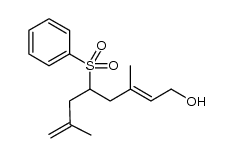 (E)-3,7-dimethyl-5-(phenylsulfonyl)octa-2,7-dien-1-ol结构式