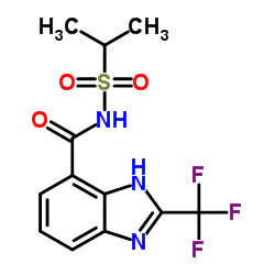N-(Isopropylsulfonyl)-2-(trifluoromethyl)-1H-benzimidazole-4-carboxamide结构式