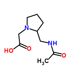 [2-(Acetamidomethyl)-1-pyrrolidinyl]acetic acid结构式