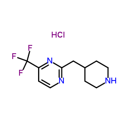 2-(4-Piperidinylmethyl)-4-(trifluoromethyl)pyrimidine hydrochloride (1:1) Structure