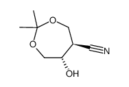 (+/-)-trans-6-hydroxy-2,2-dimethyl-1,3-dioxepane-5-carbonitrile结构式