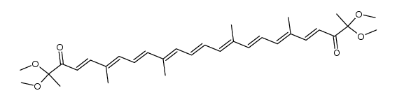 (4E,6E,8E,10E,12E,14E,16E,18E,20E)-2,2,23,23-tetramethoxy-6,10,15,19-tetramethyltetracosa-4,6,8,10,12,14,16,18,20-nonaene-3,22-dione结构式