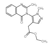 ethyl 2-[1-methyl-5-(2-methyl-4-oxo-quinazolin-3-yl)pyrazol-4-yl]aceta te结构式