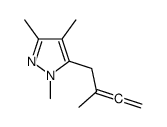 Pyrazole, 5-(2-methyl-2,3-butadienyl)-1,3,4-trimethyl-, Structure