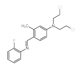 N,N-bis(2-chloroethyl)-4-[(2-fluorophenyl)iminomethyl]-3-methyl-aniline结构式